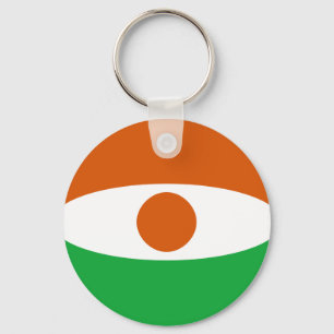 Niger Fisheye Flagga Keychain Nyckelring