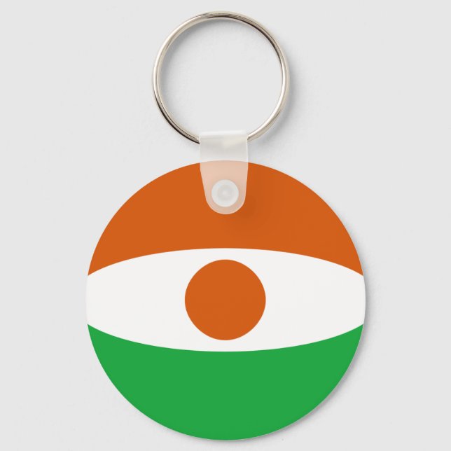 Niger Fisheye Flagga Keychain Nyckelring (Framsida)