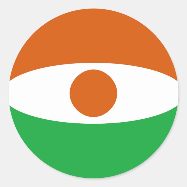 Niger Fisheye Flagga Klistermärke (Framsida)