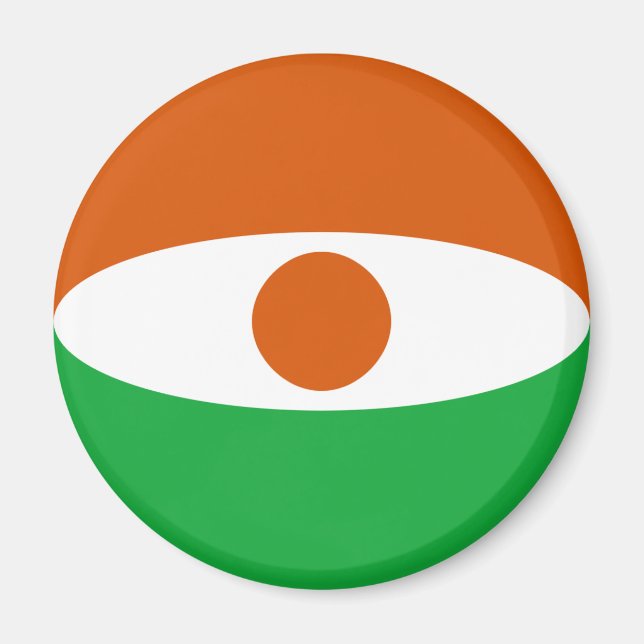 Niger Fisheye Flagga Magnet (Framsidan)