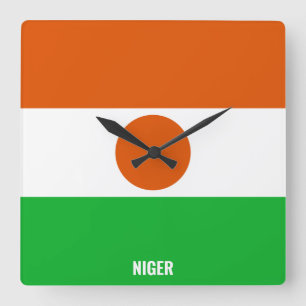 Niger Flagga Dazzling Patriotic Fyrkantig Klocka