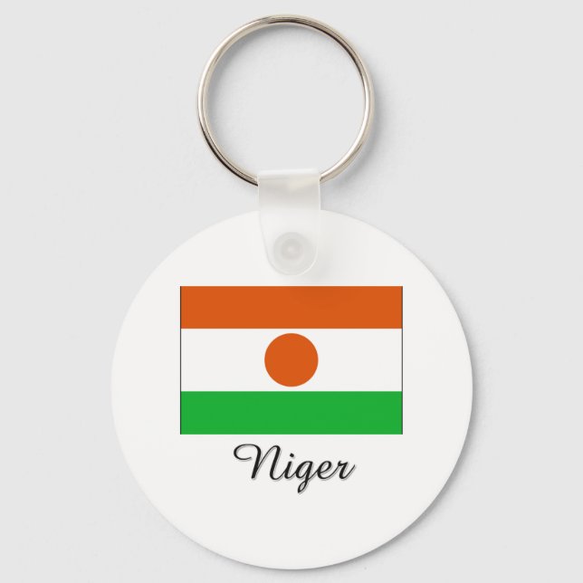 Niger Flagga Design Nyckelring (Framsida)