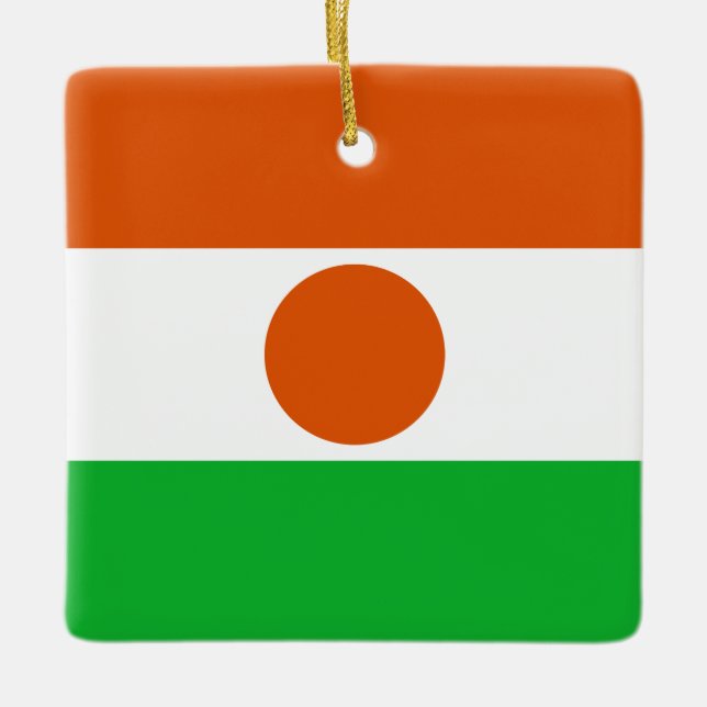 Niger Flagga Julgransprydnad Keramik (Framsida)