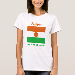 Niger flagga + Karta + TextT-tröja Tröja