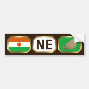 Niger Flagga Kartkod Klistermärke