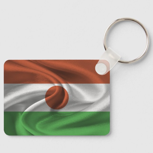 Niger Flagga Keychain Nyckelring (Framsida)