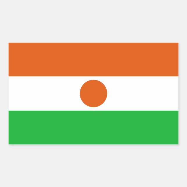 Niger Flagga Rektangulärt Klistermärke (Framsida)
