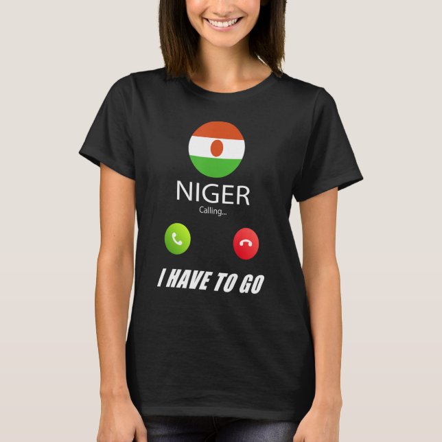 Niger Flagga Souvenir Niger ringer T Shirt (Framsida)