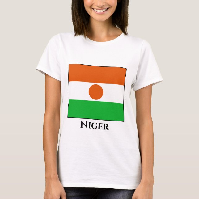 Niger Flagga T Shirt (Framsida)