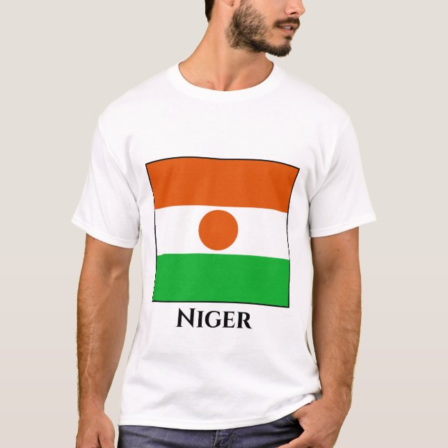 Niger Flagga T Shirt (Framsida)