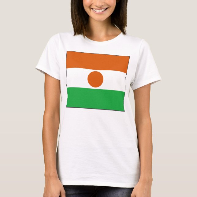 Niger Flagga x Karta T-Shirt (Framsida)