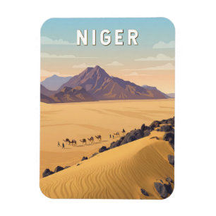 Niger Illustration Resa Konst Vintage Magnet