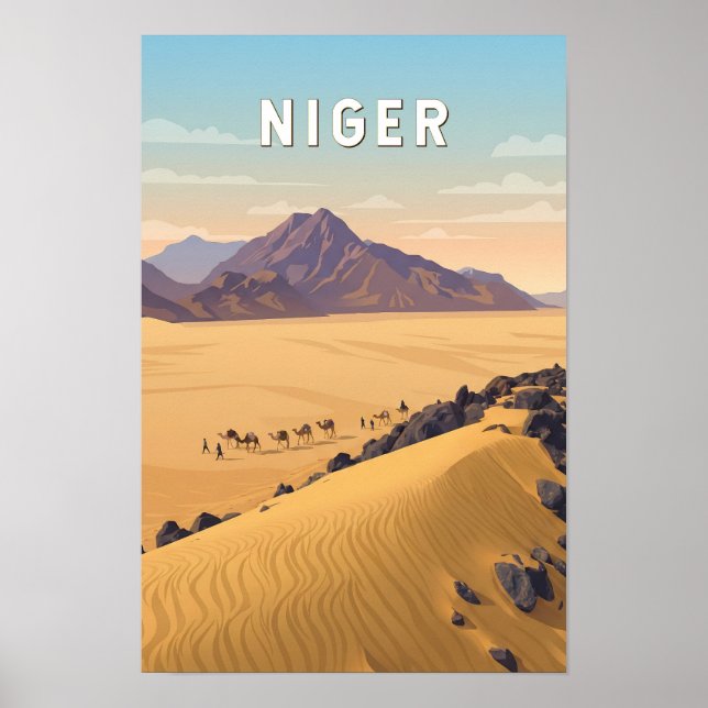 Niger Illustration Resa Konst Vintage Poster (Framsidan)