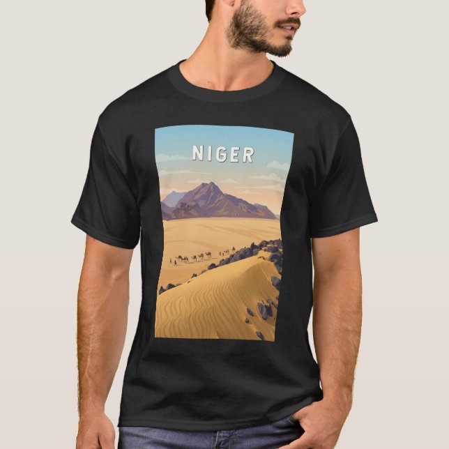 Niger Illustration Resa Konst Vintage T Shirt (Framsida)