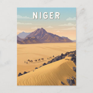 Niger Illustration Resa Konst Vintage Vykort