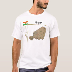 Niger Kart + Flagga + Titel T-Shirt
