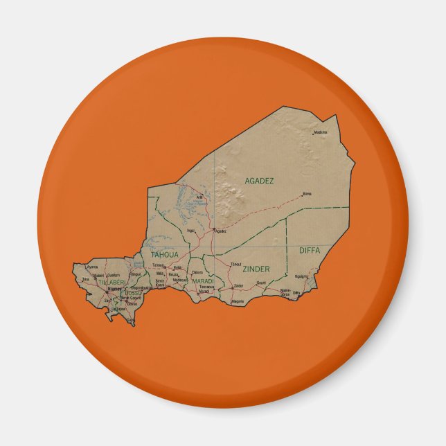 Niger Kartmagnet Magnet (Framsidan)
