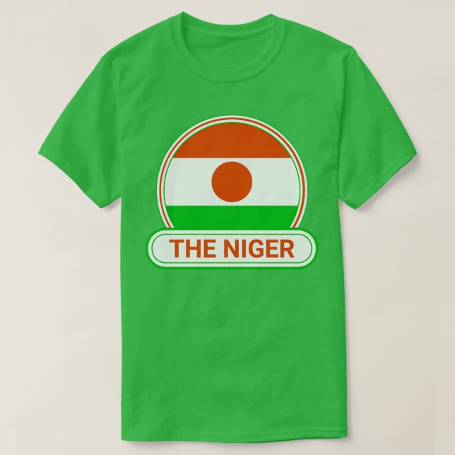 Niger Land badge Niger Flagga T Shirt (Design framsida)