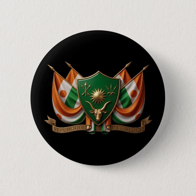 Niger lands coat of arms symbol emblem flagga knapp (Framsida)