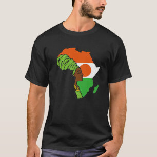 Niger Nigerien Flagga Afrika Karta Ethnic Heritage T Shirt