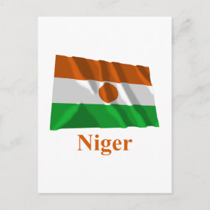 Niger Wave Flagga med Namn Vykort
