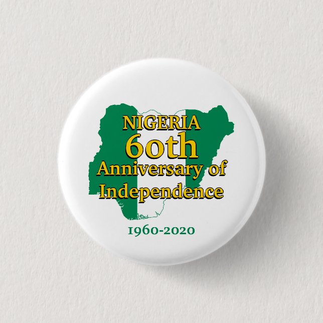 NIGERIA 60-årsjubileum Självständighet Knapp (Framsida)