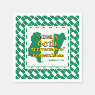 NIGERIA 60-årsjubileum Självständighet Nigeria Pappersservett