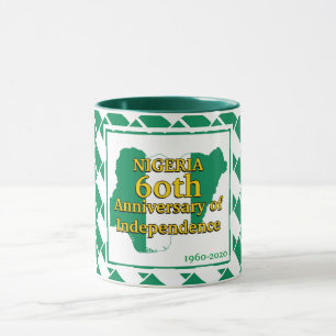 NIGERIA 60:E OBEROENDE Nigerianska Flagga Souven Mugg