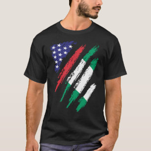 Nigeria American Grown Flagga USA Patriot Heritage T Shirt