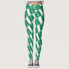 NIGERIA Anpassningsbar Text SPRINGA ERA EGNA TÄVLI Leggings
