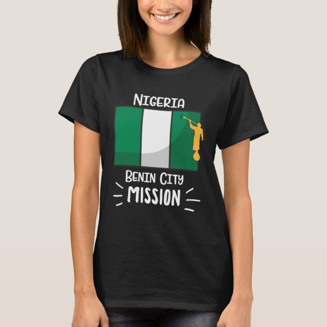 Nigeria Benin City Mormon LDS Mission Missionary T Shirt (Framsida)