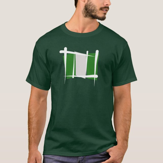Nigeria borstar flagga t shirt (Framsida)