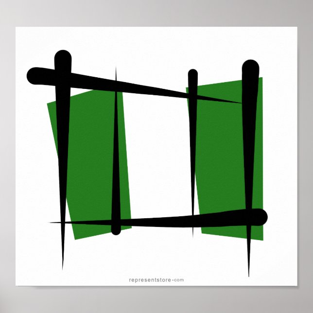 Nigeria Brush Flagga Poster (Framsidan)