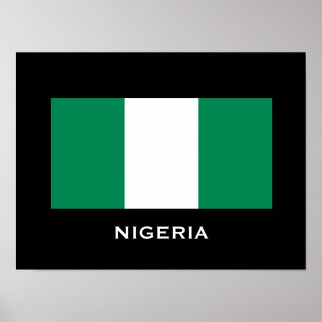 Nigeria Classic Flagga Poster (Framsidan)