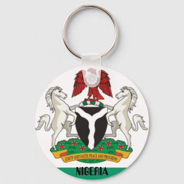 Nigeria_coa, NIGERIA Nyckelring (Framsida)