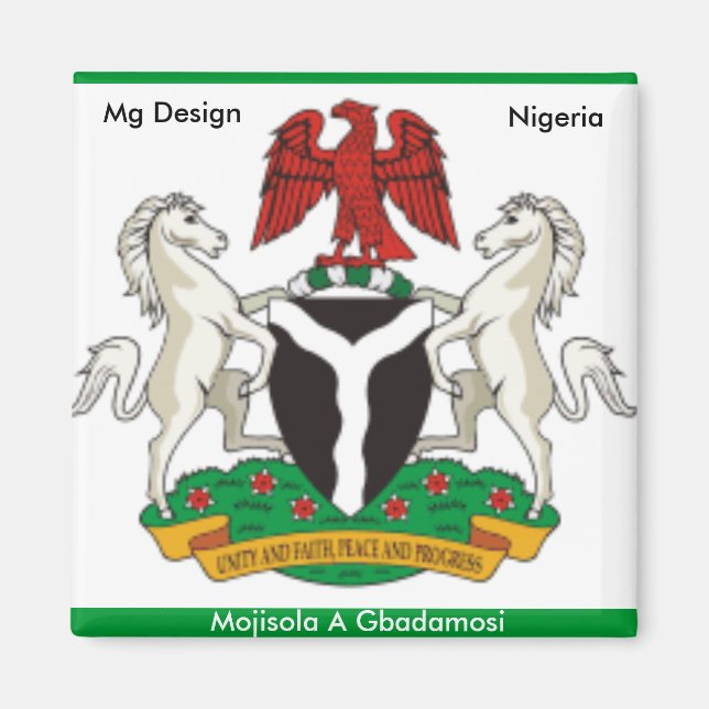 Nigeria_coa, Nigerias Väster Afrika,.. - Anpassad Magnet (Framsidan)