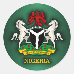 Nigeria COA Runt Klistermärke