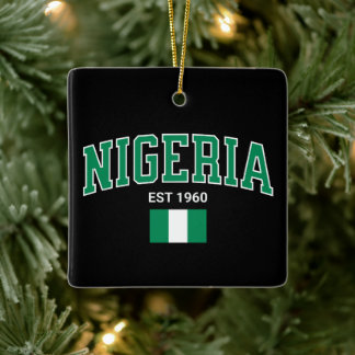 Nigeria Est. 1960 — Kulturprydnad Julgransprydnad Keramik