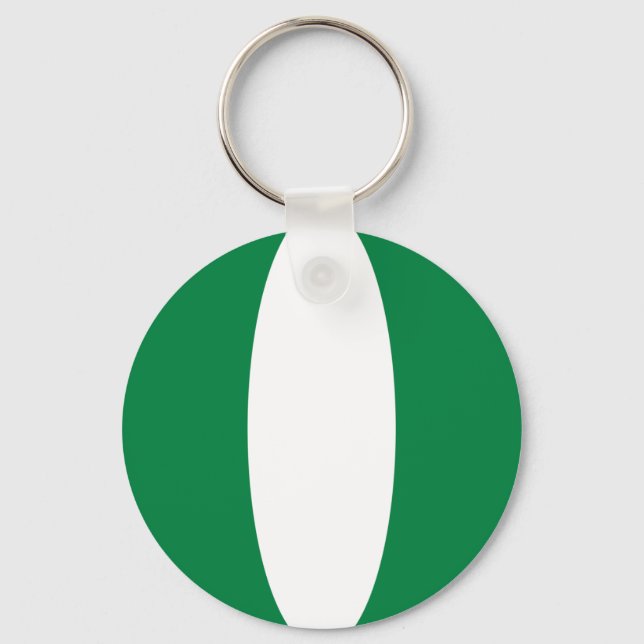 Nigeria Fisheye Flagga Keychain Nyckelring (Framsida)