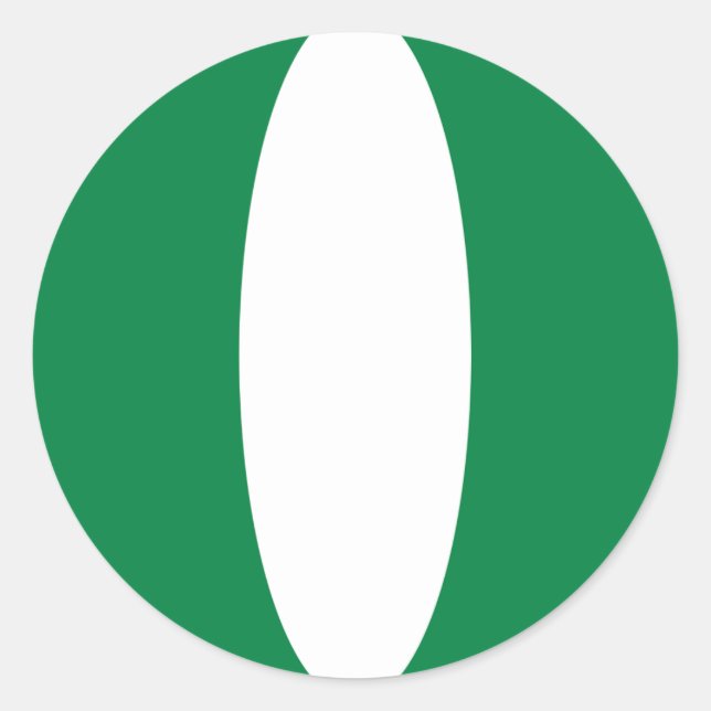 Nigeria Fisheye Flagga Klistermärke (Framsida)