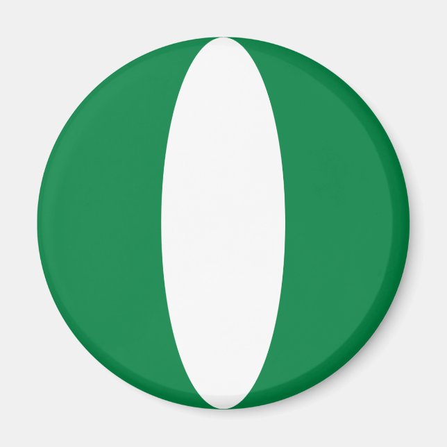 Nigeria Fisheye Flagga Magnet (Framsidan)
