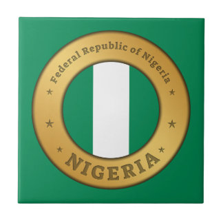 Nigeria Flag Badge Kakelplatta