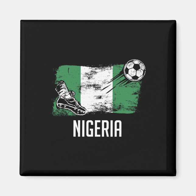 Nigeria Flag Jersey Nigerianska fotbollslaget nige Magnet (Framsidan)