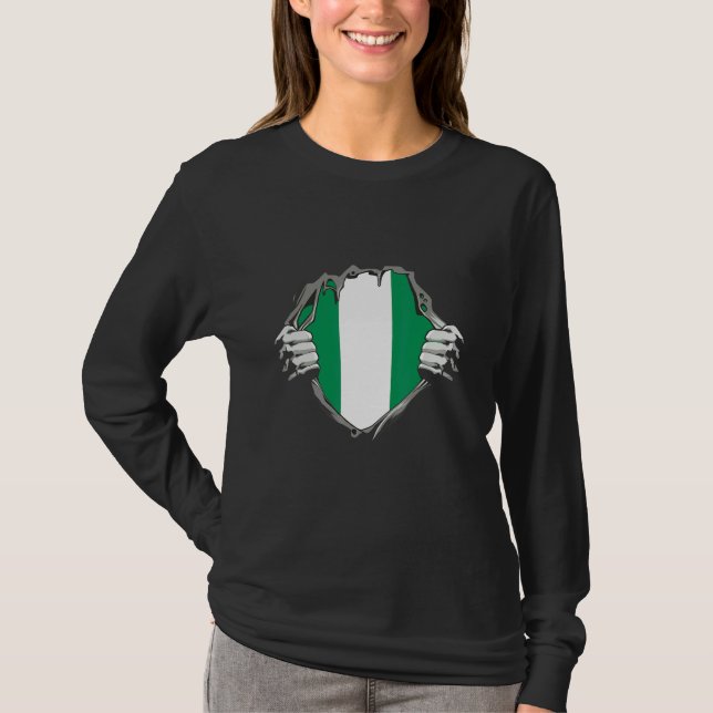 Nigeria Flag T Shirt (Framsida)