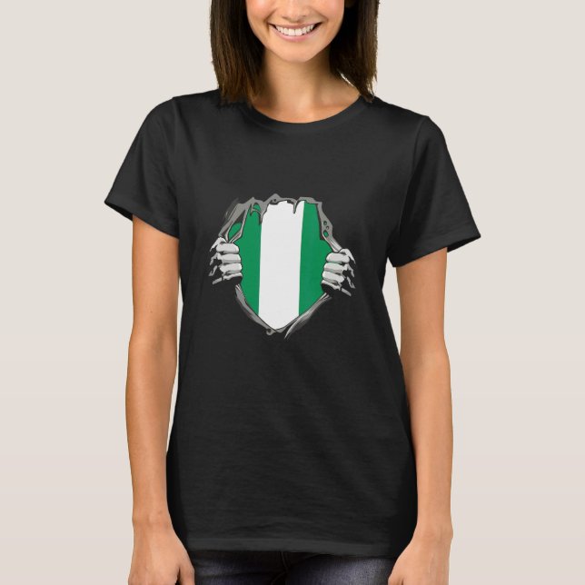 Nigeria Flag T Shirt (Framsida)