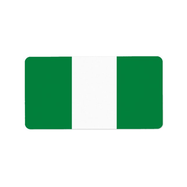 Nigeria flagga adressetikett (Framsidan)