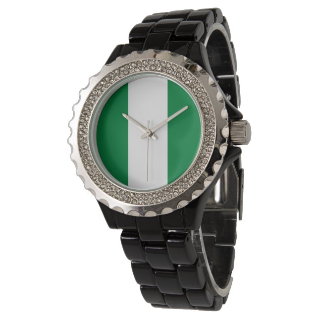 Nigeria flagga armbandsur (Vinklad)