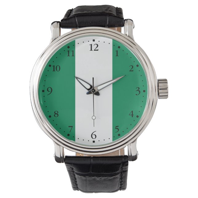 Nigeria Flagga Armbandsur (Framsida)