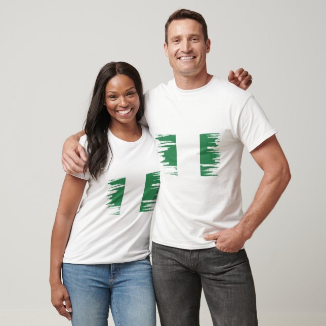 Nigeria Flagga Brush Art T Shirt (Unisex)