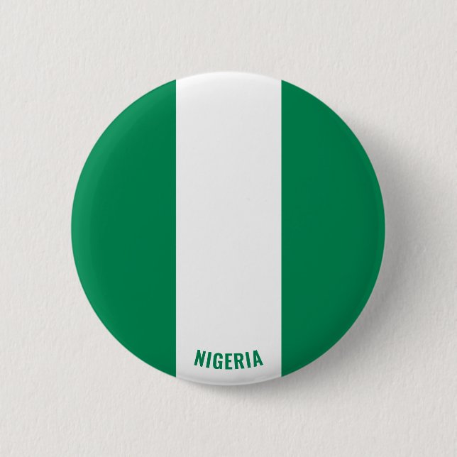 Nigeria Flagga Charming Patriotic Button Knapp (Framsida)